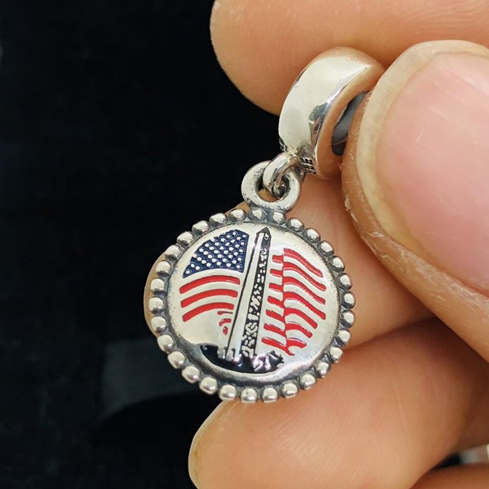 ✨🔥Pandora Washington Monument Dangle Charm Mixed Enamel Jewelry